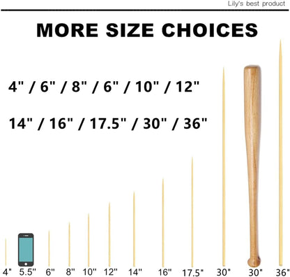 6" Natural Bamboo Skewers for Bbq，Appetiser，Fruit，Cocktail，Kabob，Chocolate Fountain，Grilling，Barbecue，Kitchen，Crafting and Party. Φ=4Mm, More Size Choices 8"/10"/12"/14"/16"/30"(100 PCS)5