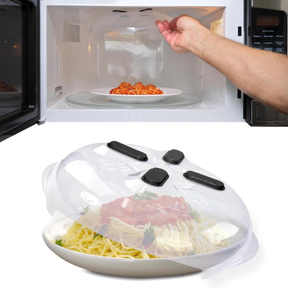 Magnetic Microwave Splatter Cover for Food - 12" - Onyx Black | Bpa-Free Lid, Vented Plate Guard with Steam Vents, Anti-Splash Microwave Lid, Dishwasher Safe, Space-Saving Magnetic Storage1