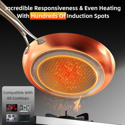 Deluxe  14PC Healthy Pots and Pan with 9H Anti-Scratch Coating, 2-Layer Non-Stick Ceramic&Pfas Free, Sensitively&Evenly Induction Cooking, Enhanced Flavor with Infrared Cookware, Dishwasher Safe5