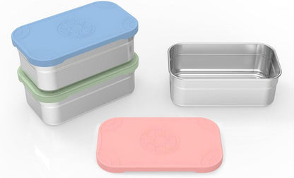 3-Pack Large Stainless Steel Snack Containers with Silicone Lids - 15Oz Reusable Small Food Storage Deli Containers for Snacks & Meal Prep, Leak-Proof, Easy Open & Bpa-Free (440ML)8