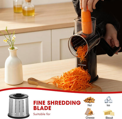 Rotary Cheese Grater Hand Crank with Foldable Handle, Three Blades6