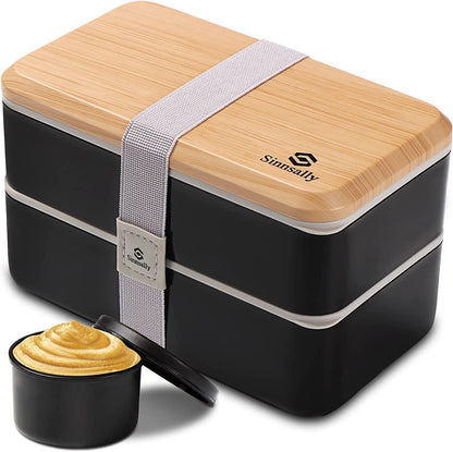 Bento Box Adult Lunch Box with Compartments for Women & Men,(47Oz)Stackable Japanese Bento Lunchbox,Rectangle Lunchable Food Container with Utensil Set,Leak-Proof & Microwave/Dishwasher Safe1
