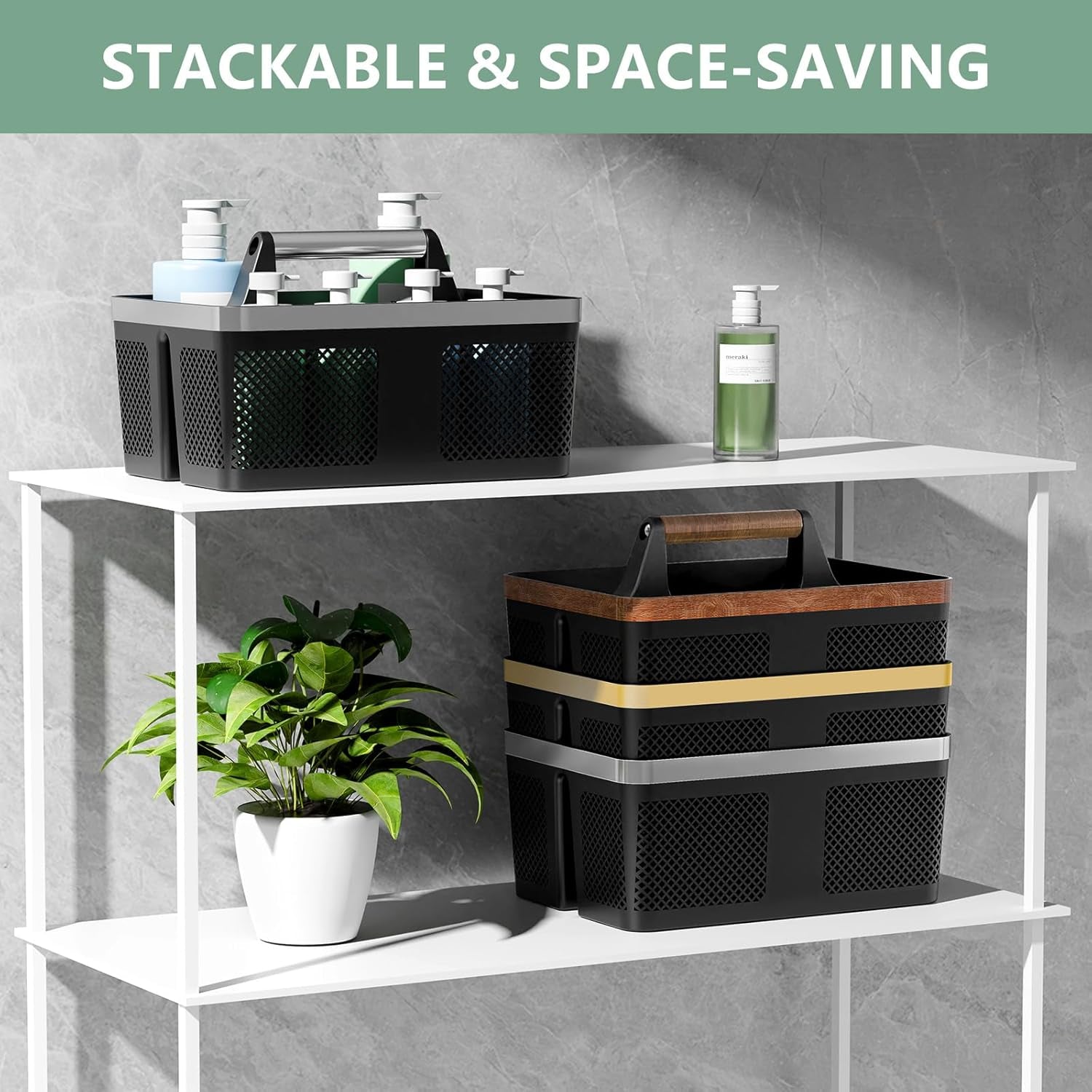 black-shower-caddy-portable-plastic-bathroom-caddy-organizer-with-handle-and-holes-cleaning-caddy-hard-shower-basket-storage-tote-for-toiletry-college-dorm-room-essentials-for-men