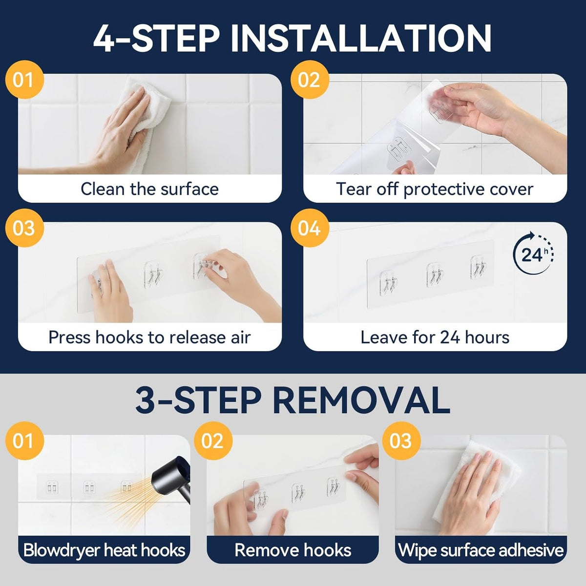 9-pack-shower-caddy-adhesive-replacement-transparent-shower-adhesive-strips-no-drilling-hooks-for-bath-storage-shelves-kitchen-racks-basket-soap-holder