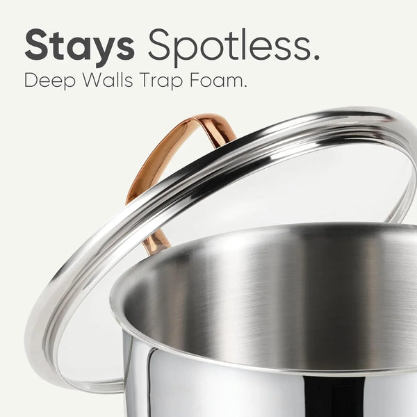 2Qt Stainless Steel Saucepan Set, Non-Toxic 3-Ply Stainless Steel Cookware Set with Lids, Small Kitchen Pots, Oven Safe, Compatible with Induction, Ceramic, Gas, Mothers Day Gifts6