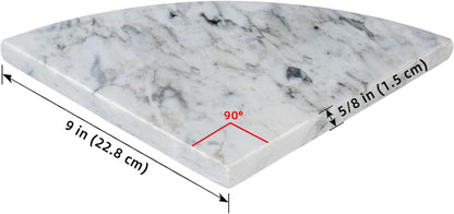 9" Marble Stone Corner Shelf Polished, Wall Mounted Shower Caddy, Floating Shampoo Holder for Bathroom, Kitchen, Living Room (Gray)3