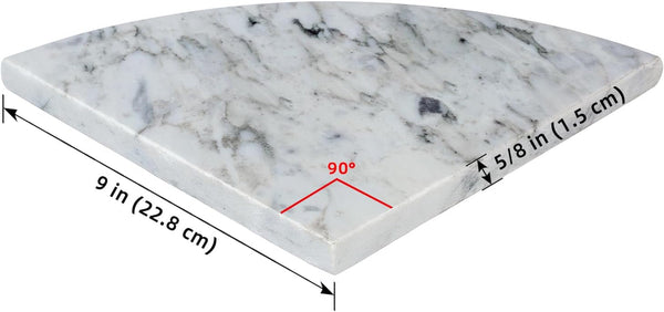 9" Marble Stone Corner Shelf Polished, Wall Mounted Shower Caddy, Floating Shampoo Holder for Bathroom, Kitchen, Living Room (Gray)3
