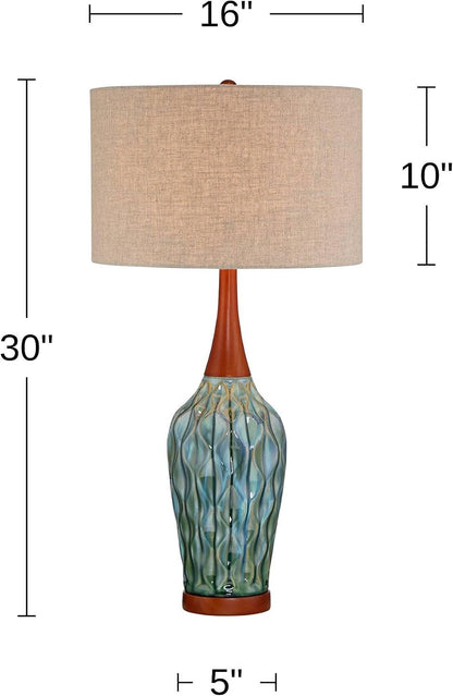 Rocco 30" Large Table Lamp Blue Ceramic Teal4