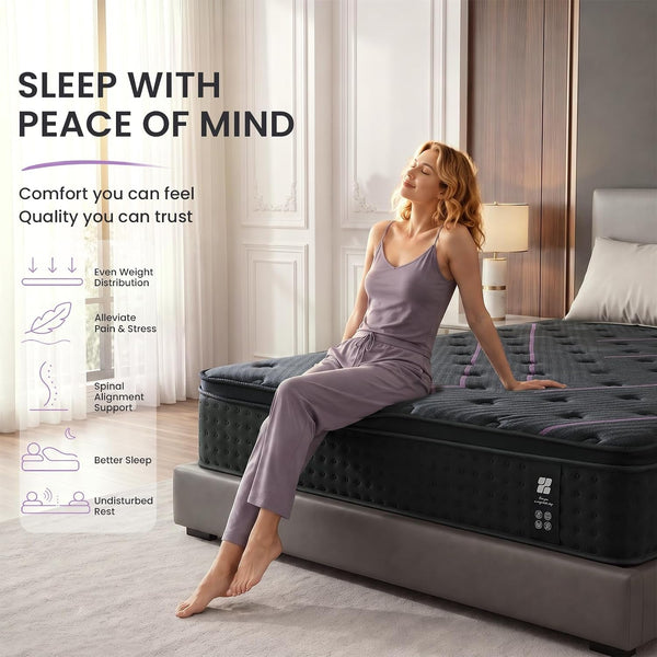 King Size Mattress, 14 Inch Hybrid Mattress King in a Box, Medium9