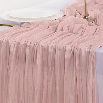 Pink Cheesecloth Table Runner Fall Boho Wedding Birthday Party Home Decor | Dusty Pink Rustic Gauze 10FT 120In Cheese Cloth Sheer Farmhouse Dining Runner for Baby Shower Bridal Holiday Decorations6