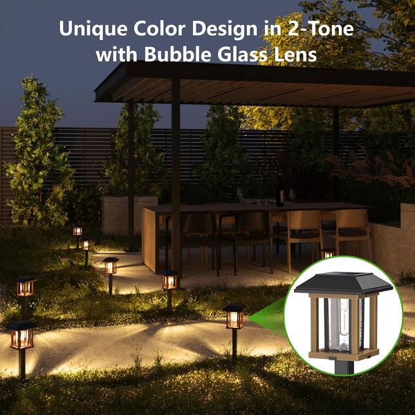 Solar Pathway Lights Outdoor 4 Pack, 25 Lumens Solar Garden Lights4