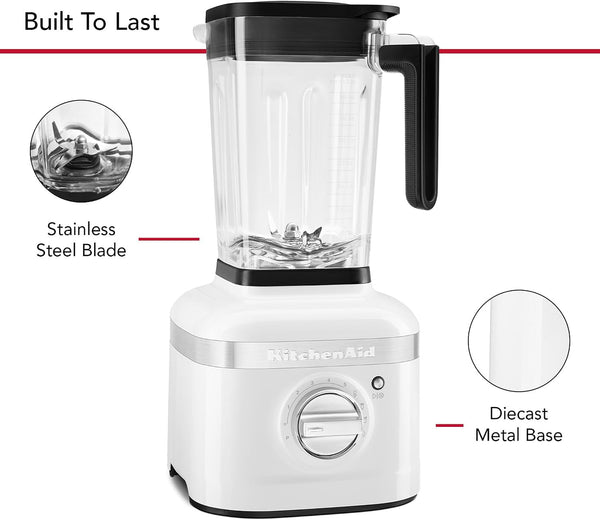 Kitchenaid K400 Variable Speed Blender W/Tamper, KSB4028, White | Preset Recipe Programs: Ice Crush, Icy Drinks, and Smoothie, 5-Speed Variable Speed Dial, Intelli-Speed Motor Control4