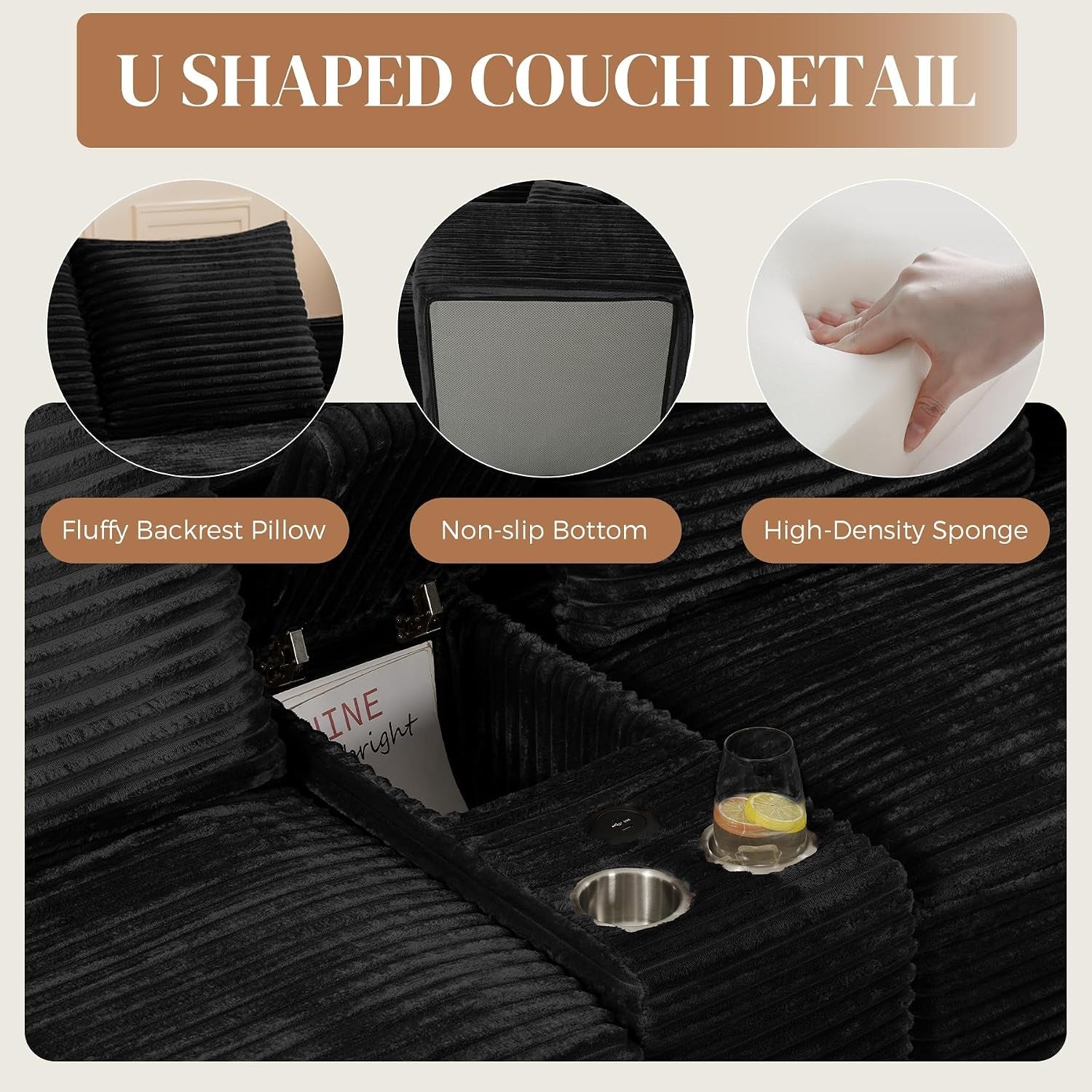 127-u-shaped-cloud-couch-modular-sectional-sofa-comfy-fluffy-corduroy-black-boneless-sectional-couches-for-living-room-modern-cloud-sofas-with-cup-holders-usb-port-balck