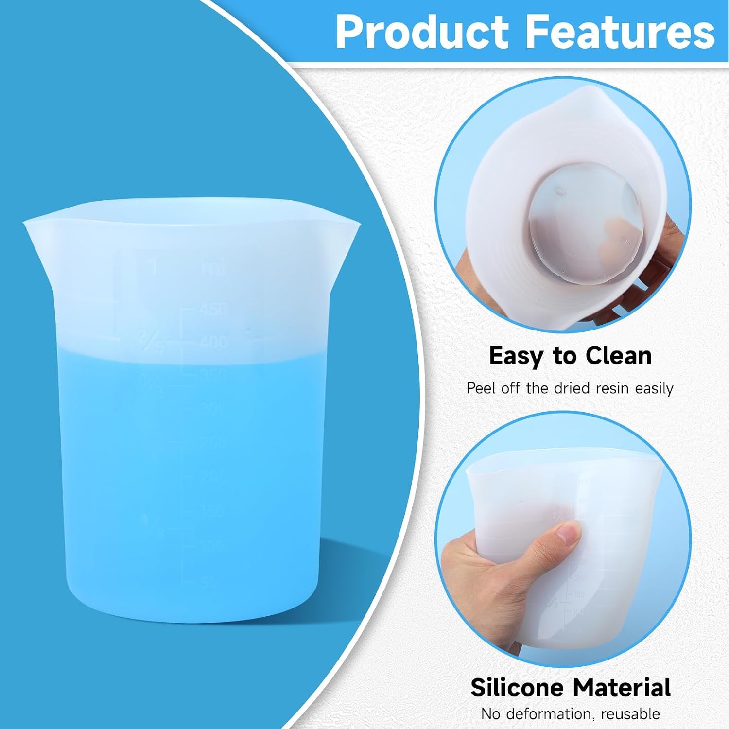 450ml-large-silicone-measuring-cups-15oz-reusable-squeeze-and-pour-resin-cups-for-epoxy-casting-molds-slime-craft-art-projects-cup-making-waxing-2-packs