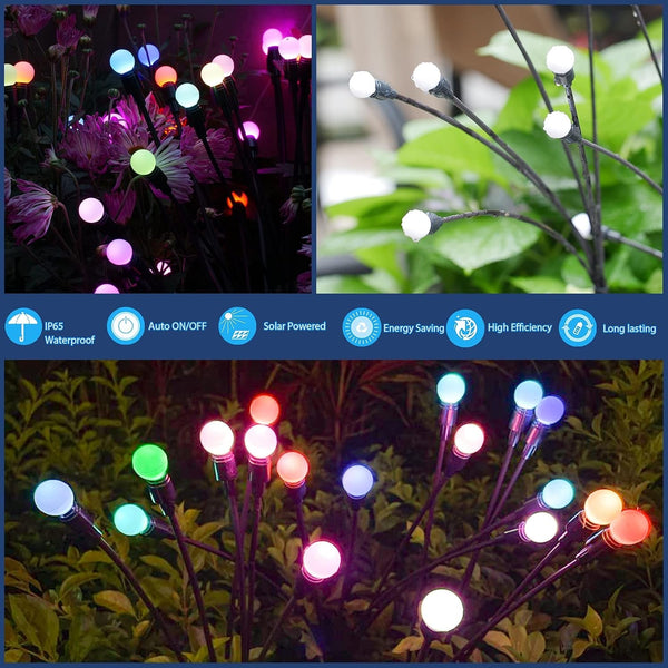 Solar Garden Lights, Starburst Swaying Light - Swaying When Wind Blows, Solar Lights Outdoor Decorative, Color Changing RGB Light for Yard Patio Pathway Decoration(2 Pack)3