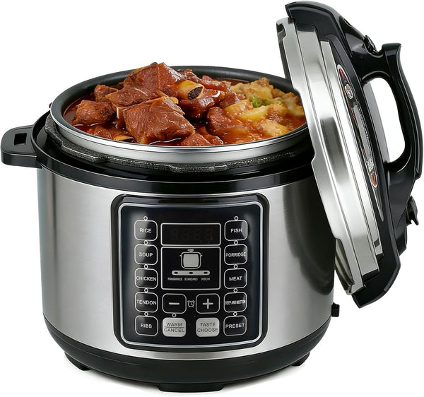 10-In-1 Electric Pressure Cooker Multicooker | 6L Pressure Cooker, 24-Hour Reservation Function, Slow Cooker, Rice Cooker, Wok, Yogurt, Black1