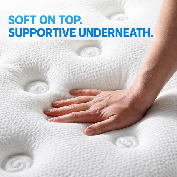 Queen Mattress 14 Inch Hybrid Mattress in a Box, Upgraded Memory Foam Pocket Springs for Superior Motion Isolation, Pressure Relie Deep Sleep Cooling Bed, Breathable Removable Cover4