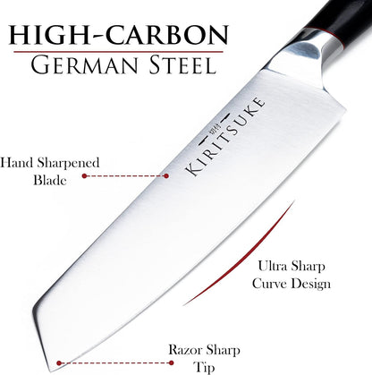 Professional Chef Knife 8 Inch Kitchen Knife - Premium Ergonomic Ultra Sharp High Carbon German Stainless Steel - Pakkawood Handle Chef'S Knives2