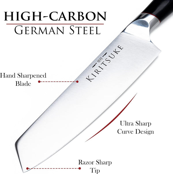 Professional Chef Knife 8 Inch Kitchen Knife - Premium Ergonomic Ultra Sharp High Carbon German Stainless Steel - Pakkawood Handle Chef'S Knives2