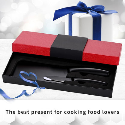 Chopping Knife and Fruit Knife,Black Ti Coating Kitchen Knife Set Meat Bone Chopper Meat Knives Paring Knives with Anti-Slip Hollow Handle9