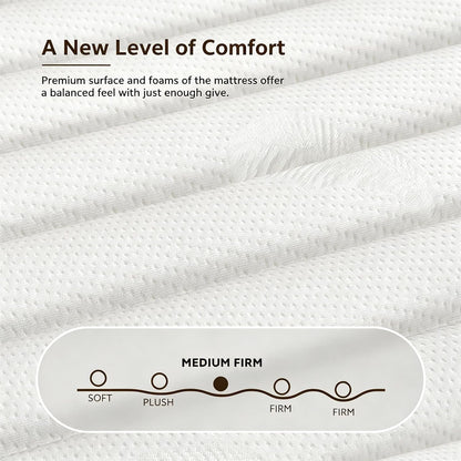 Queen Mattress, 12 Inch Queen Size Mattress Hybrid Medium Firm,3
