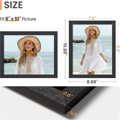 8X10 Picture Frame, Wall Gallery Photo Frames with Engineered Wood, Black 1 Pack2