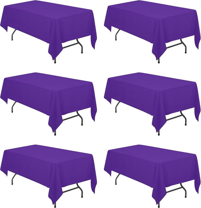 6 Pack Purple Tablecloths 60X102 Inch for 6Ft Rectangle Tables1