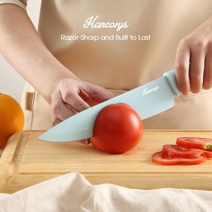 Knife Set, 13 PCS Colorful Kitchen Knives Set with 6 Blade Guards | Stainless Steel Blades, Ceramic Nonstick Coating, Rust-Resistant, Non-Slip, Dishwasher Safe, House Warming Gifts New Home4