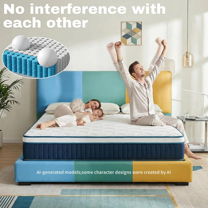 12 Inch Full Size Hybrid Mattress, Medium Firm, Spinal Support4