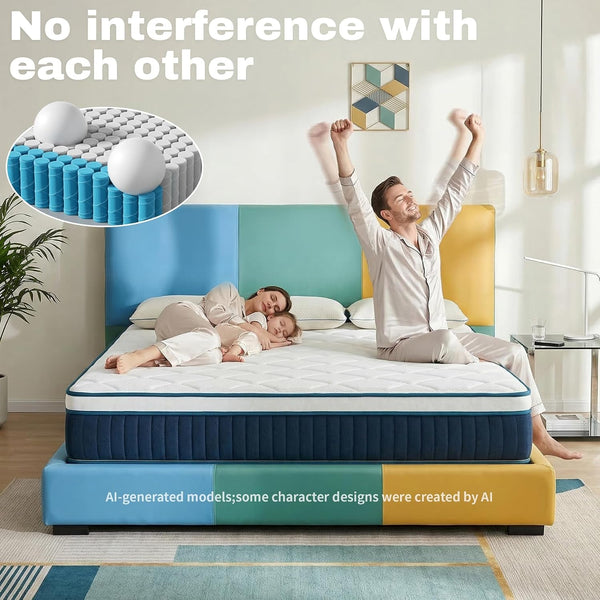12 Inch Full Size Hybrid Mattress, Medium Firm, Spinal Support4