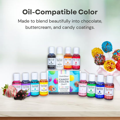 Black Candy Color | True-Tone Shades | Oil-Based | Professional-Grade Dye | Chocolate, Strawberries, Cake Pops | Decorating | Easy-To-Use | Manufactured in the USA | 2 Oz6