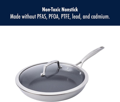 HENCKELS Paradigm 12-Inch Ceramic Fry Pan with Lid, Oven Safe up to 500°F | Non-Toxic, Food-Safe, Ceramic Nonstick Coating. Induction Cookware Compatible for All Cooktops. Scratch Resistant.6