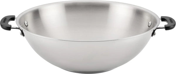 Brilliance Stainless Steel Wok/Stir-Fry Pan, Induction Suitable, Dishwasher and Metal Utensil Safe, 14 Inch - Stainless Steel1