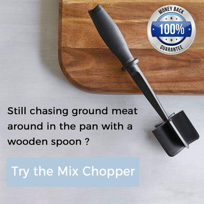 Meat Chopper Ground Beef Masher Tool for Hamburger | 5 Curve Blades Heat Resistant Meat Masher Tool, Turkey and More, Nylon Hamburger Chopper Utensil Non-Scratch Utensils-Black5