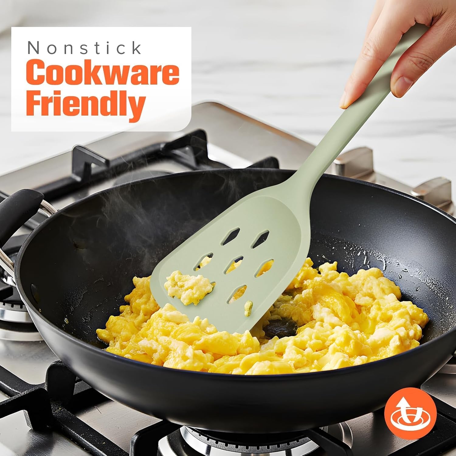 silicone-spatula-set-of-2-pack-heat-resistant-solid-slotted-turner-green