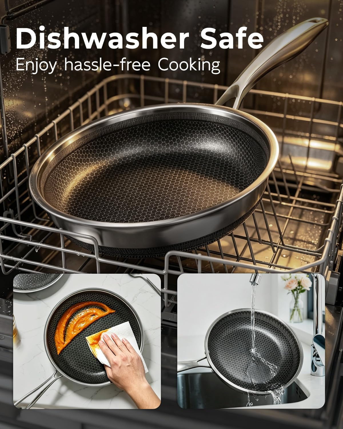 8-10-12-inch-stainless-steel-frying-pan-set-with-lid-honeycomb-hybrid-nonstick-skillet-for-induction-all-cooktops-pfas-pfoa-ptfe-free-oven-safe-500-f-silver