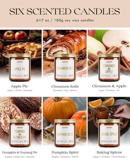 Fall Scented Candles - 6 PC Soy Candle, 42 Oz4