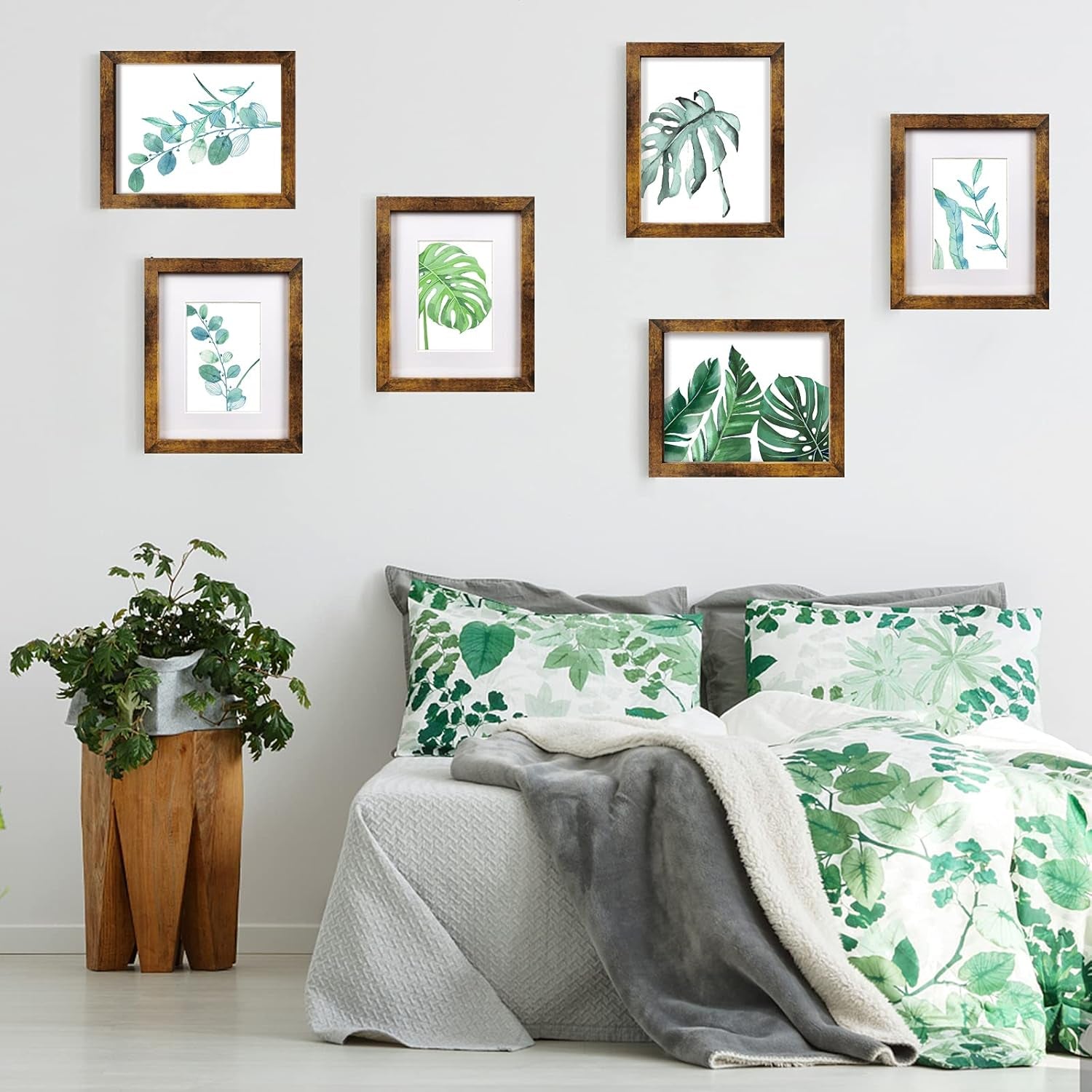 8x10-picture-frame-brown-set-of-6-display-pictures-5x7-with-mat-or-8x10-without-mat