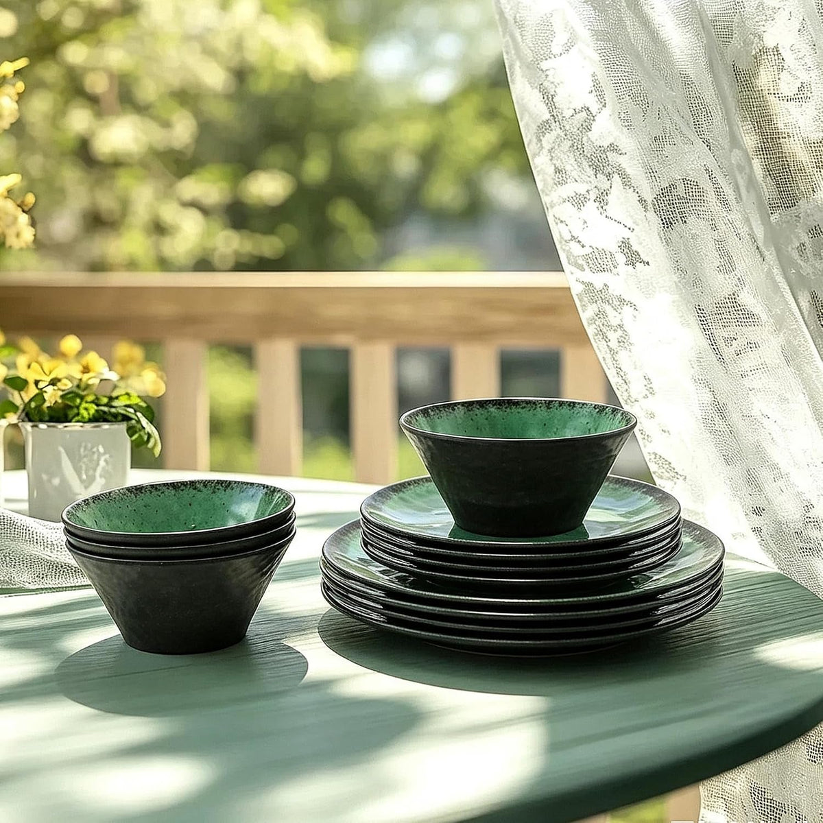 melamine-dinnerware-sets-for-4-12-pcs-plates-and-bowls-set-green