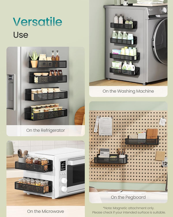SONGMICS Strong 4 Pack Magnetic Spice Rack for Refrigerator for Organizers5