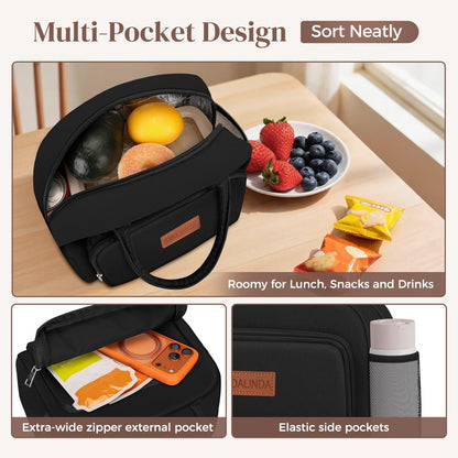 Lunch Bag Lunch Box for Women Men, Insulated Lunch Bags Water-Resistant Cute Cooler Lunch Tote Bag, Reusable Large Capacity for Work Travel Picnic2