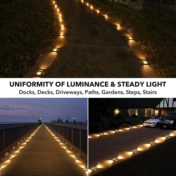 Solar Driveway Lights 4 Pack, Outdoor Deck Dock Marine Waterproof3