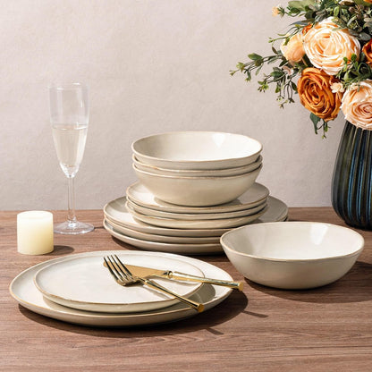 Ceramic Dinnerware Sets for 8, 24Pcs Plates and Bowls Sets Dishes2