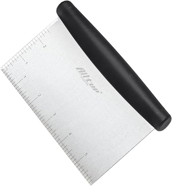 Bench Scraper & Chopper for Kitchen - Ideal Baking Essential Utensil,Stainless Steel Pastry/Dough/Food Cutter Tool for Cake Pizza Bread,Cooking - 1 Pack,Black8