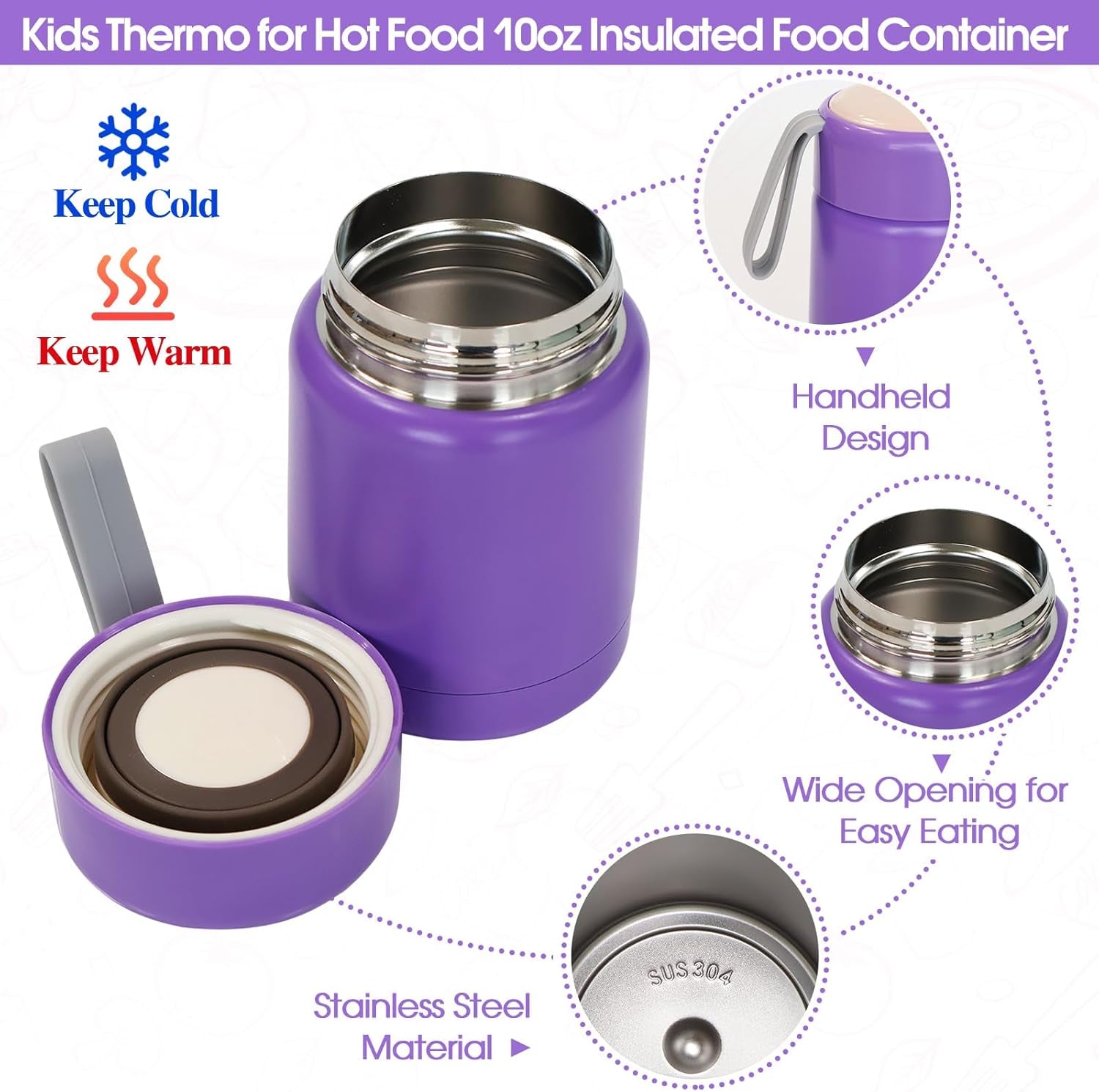 preppy-lunch-box-for-girls-with-10oz-thermo-with-6-compartment-bento-box-purple-nylon-insulated-lunch-bag-adjustable-strap-for-girl-kids-teens-school-travel-picnic