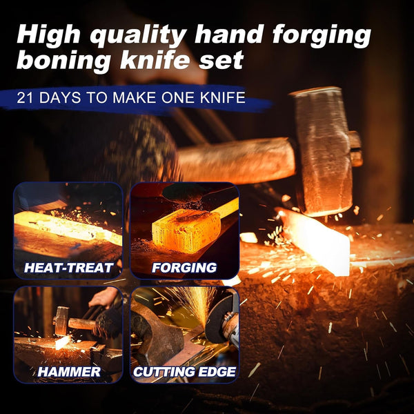 4-Piece Hand Forged Butcher Knife Set with High Carbon Steel7
