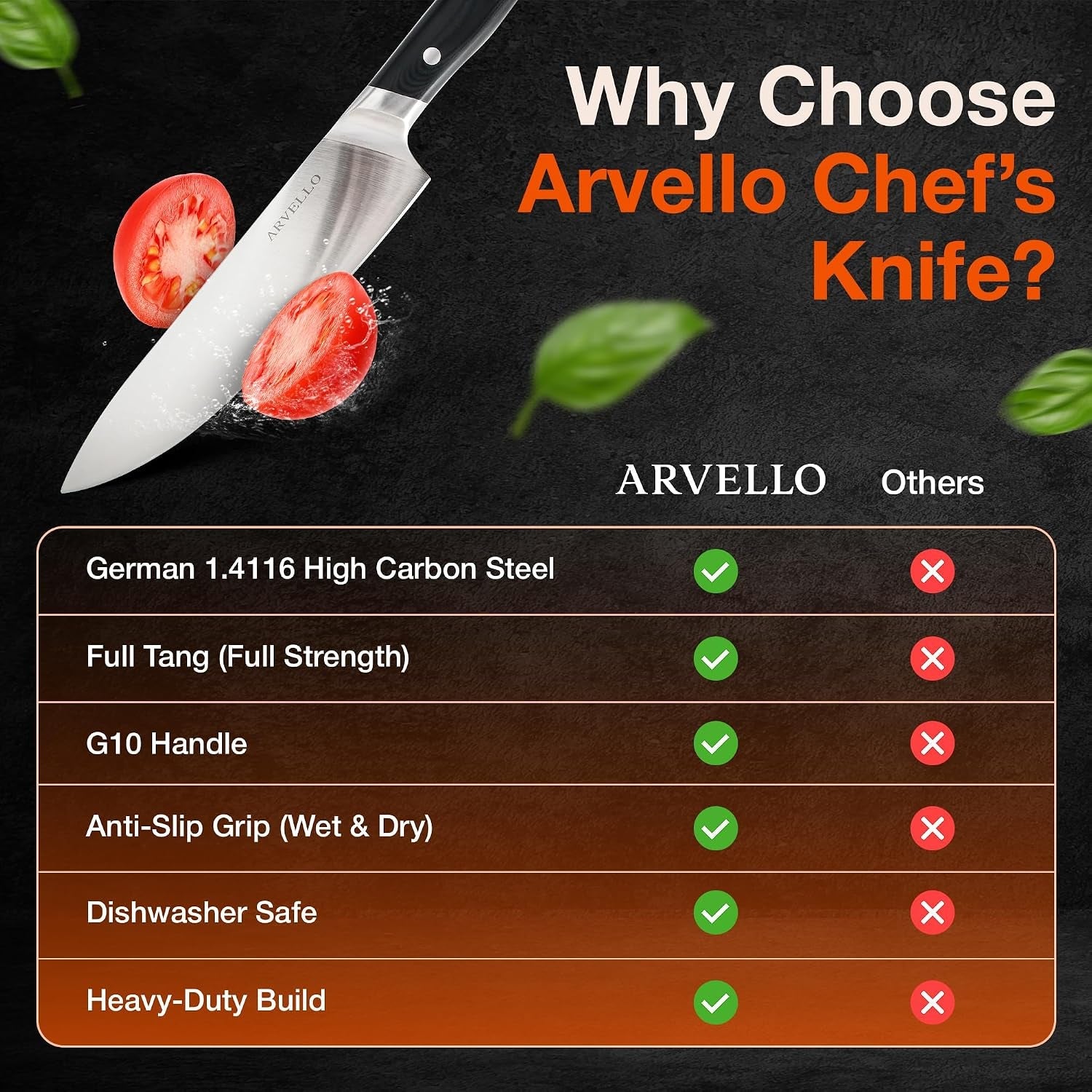 8-inch-chef-knife-full-tang-german-high-carbon-stainless-steel-g10-handle-with-three-rivet-multipurpose-kitchen-knife