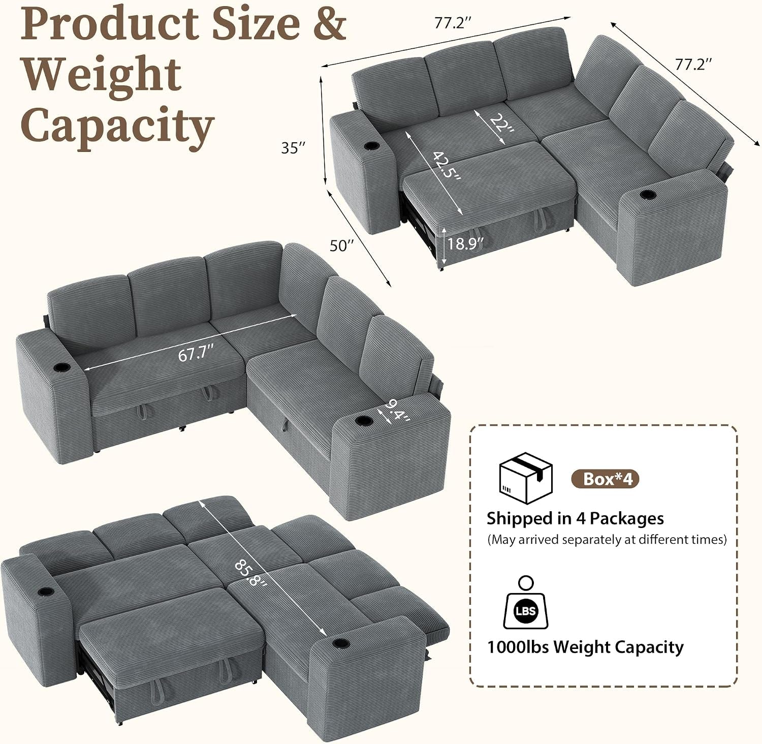 sectional-sleeper-sofa-with-pull-out-couch-bed-5-seats-modular-l-shaped-cloud-couch-with-storage-chaise-dual-arm-storage-usb-charging-adjustable-backrest-sofa-grey-corduroy