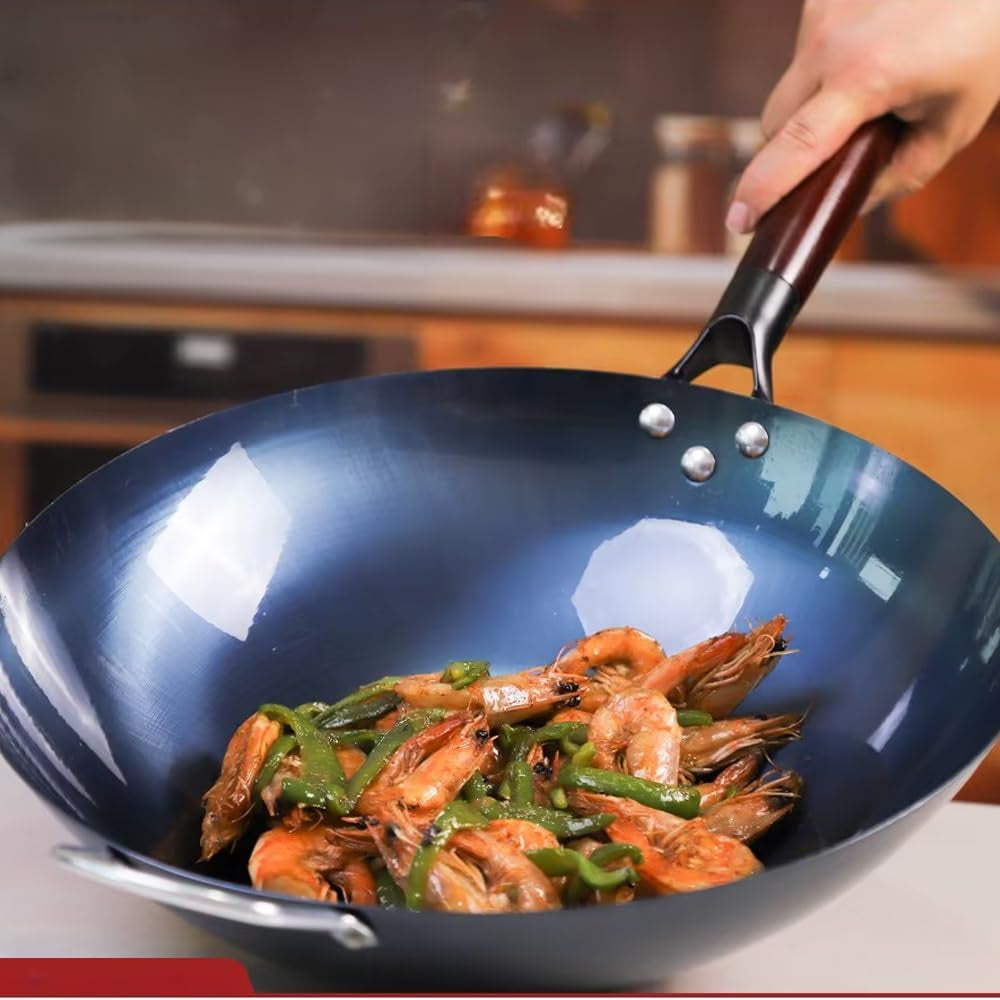 14-inch-blue-carbon-steel-wok-pre-seasoned-flat-bottom-stir-fry-pan-5-quart-heavy-duty-cookware-for-induction-gas-stovetops