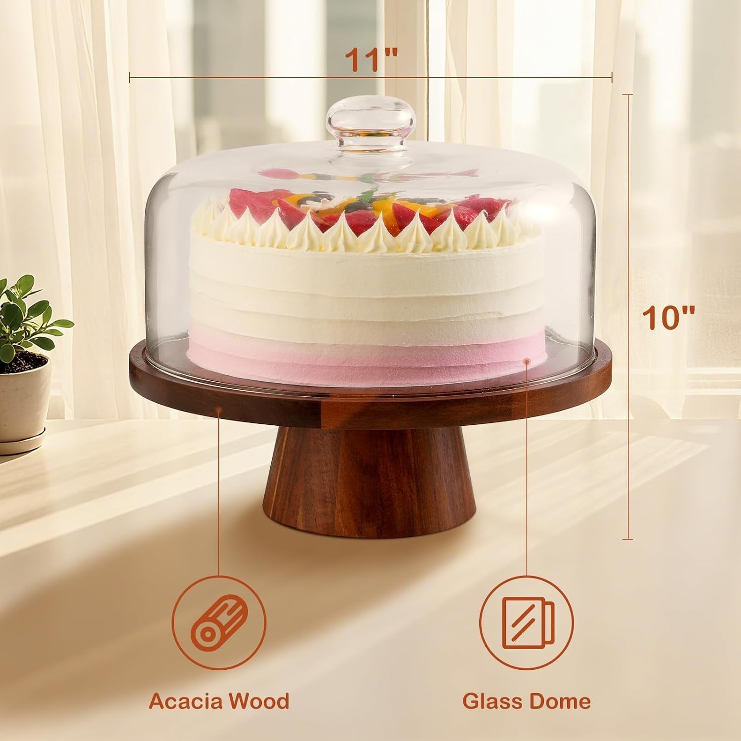 acacia-wood-cake-stand-with-glass-lid-12-magnetic-base-for-parties-kitchen